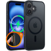 FNTCASE iPhone 16 Plusケース:カメラコントロールキャプチャー対応 マグネット式マット半透明電話ケース - ミリタリーグレードの落下防止 耐衝撃 スリム 頑丈 保護カバー